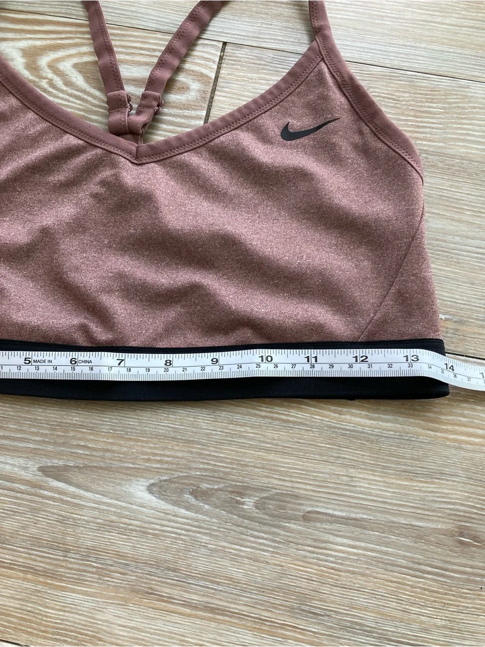 Nike Heather Mauve With Black Band Sports Bra Size M/L